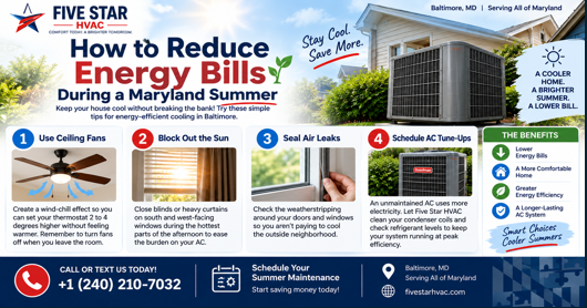 How to Reduce Energy Bills During a Maryland Summer ?